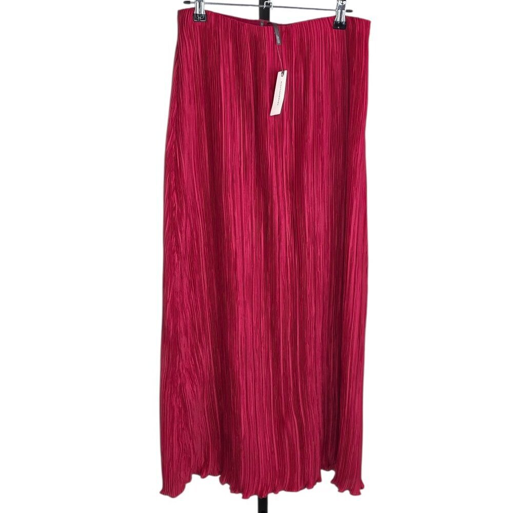 Anthropologie The Tilda Maxi Slip Skirt, Plissé Edition, Pleated, Pink, Size M